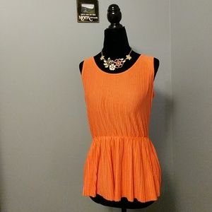 Coral Peplum Tank